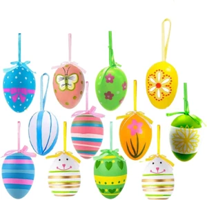 Plastic Easter Eggs,Easter Ornaments for Tree Hanging Ornaments Easter Basket St - Picture 1 of 12