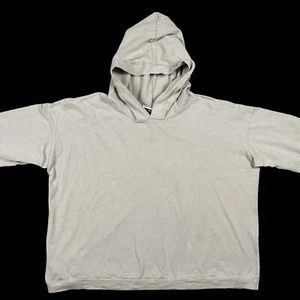 Bryn Walker Felpa con Cappuccio Donna Medium Beige Cachi Tan Cotone Oversize Boxy Pullover - Foto 1 di 11