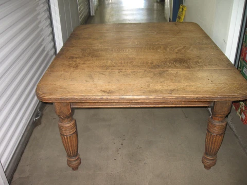 Antique Solid Oak Farm Table 56"x48" Rustic Tiger Oak French English Carved Legs Cover