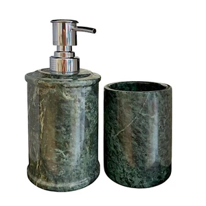 Green Marble Alps Bathroom Set Glass Soap Dispenser Home Decor Accessories - Picture 1 of 4