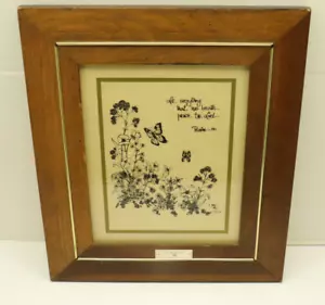 1978 Vintage Joni Eareckson The Butterfily and Flowers Print - Picture 1 of 12