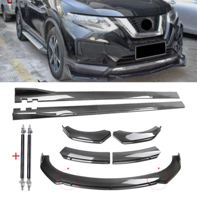 For Nissan Rogue Qashqai Front Lip Chin Bumper Spoiler Carbon Fiber Body Kit Foto 1 de 4