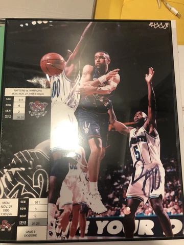 Damon Stoudamire Autograph, And Inaugural Season Ticket Stub Toronto Raptors Cover