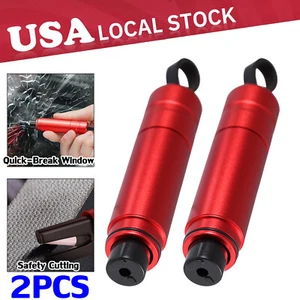 2x Car Safety Hammer Window Glass Breaker Seat Belt Emergency Escape Cutter Tool - Picture 1 of 10