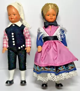 Vintage Moll's Trachten-Puppen Celluloid Dolls Ammerland W. Germany Pair - Picture 1 of 13