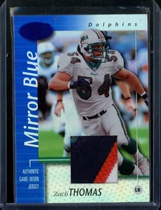 2003 Leaf Certified Football Mirror Blue Zach Thomas Game-Used Patch #'d 22/50 - Bild 1 von 2