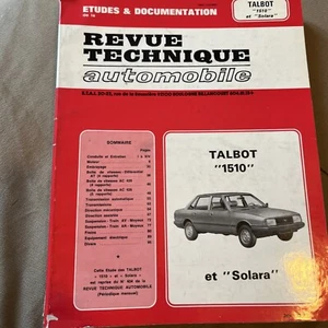 Revue technique TALBOT 1510 SOLARA LS GL GLS S SX 1294 Cm3 1442 1592 - Imagen 1 de 13