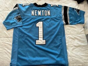 Men’s Cam Newton Carolina Panthers Carolina Blue Reebok Stitched New Jersey Sz L