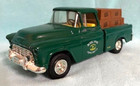 JOHN DEERE METAL PICKUP TRUCK BANK - VINTAGE MODEL W/ BOXES OF JOHN DEERE PARTS