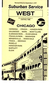 MILWAUKEE ROAD RAILROAD - WEST LINE SUBURBAN TIMETABLE - 9/4/1977 - Picture 1 of 1