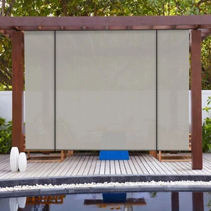 New Roll Up Shade Roller UV Blind Screen Patio Outdoor Deck Gazebo Porch Gray - Picture 1 of 9