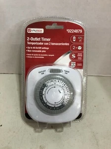 Utilitech 0224879 Indoor Manuale Conto alla Rovescia 2 Uscite Timer Giornaliero 15 Ampere Nuovo #2957 - Foto 1 di 2