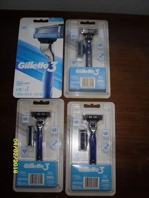 5~Maquinillas de afeitar Gillette3, 1 mango de afeitar y 2 cartuchos cada uno // Nuevas // Envío gratuito Foto 1 de 2