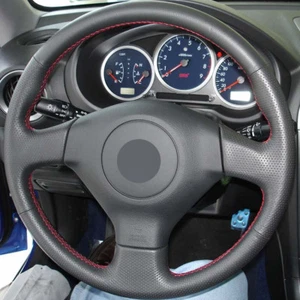 DIY Steering Wheel Cover Black Leather Hand Sewing For Subaru Impreza 2004-2005 - Picture 1 of 3
