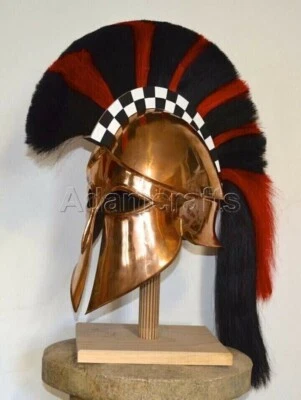 Medieval Greek Corinthian Helmet 18 Gauge Steel Copper Coated Spartan Helmet - Image 1 of 2