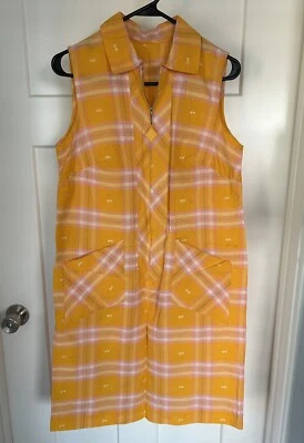 Vestido Camisa Vintage Mod 18” P2P Sherbet Naranja Rosa Verde Frontal CORT Cremallera Gorg Foto 1 de 4