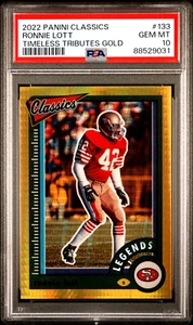 2022 Panini Classics Timeless Tributes Gold 133 Ronnie Lott /99 HOF PSA 10 POP 1 - Picture 1 of 3