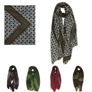 Ganzjahres-Schal Damen Boutique Baumwollmischung V-förmig und kleine Punkte Druck - Bild 1 von 8