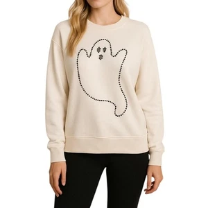 Top Jane Delancey Para Mujer Crema Estrás Fantasma Manga Larga Talla L Nuevo Sin Etiquetas - Imagen 1 de 15