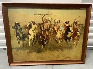 Vintage Frederic Remington Victory Dance Open Edition 30x23 Framed - Picture 1 of 5
