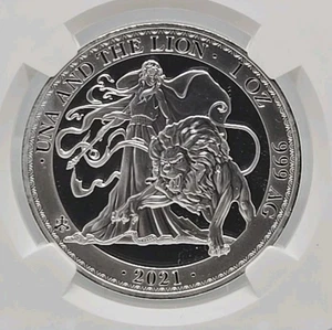 Una and The Lion St.Helena Pound 2021 Silver Coin NGC MS69 First Releases - Picture 1 of 4