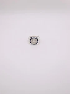925 Silver Vintage Style Rolex Ring With Blue Stones Size V Weight 13.8g - Picture 1 of 3