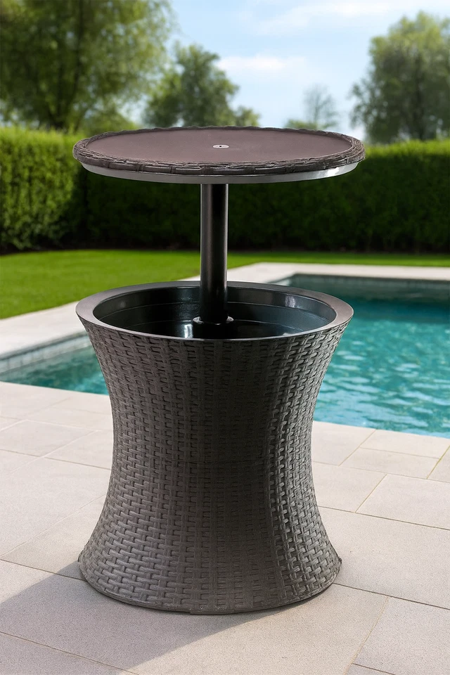 Mesa de patio Pacific Cool Bar con enfriador de vino de cerveza de 7,5 galones bañera de hidromasaje mesa auxiliar Foto 1 de 1