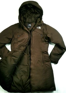 LO ÚLTIMO Abrigo Mujer THE NORTH FACE @ HYVENT PARKA PLUMÓN CON CAPUCHA Cremallera RODILLA LARGA MARRÓN S - Imagen 1 de 12