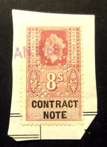 GB/QEII-1968-8 Shilling Contract Note on Piece - Picture 1 of 2