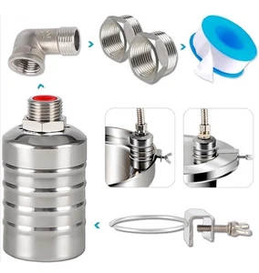 NEW 1/2” to 3/4” Water Level Control Float Valve 304 Stainless Steel Water Tank - Picture 1 of 11
