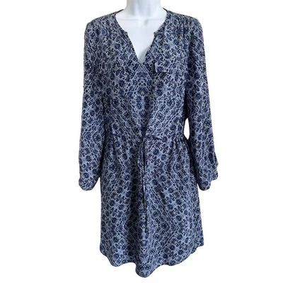 Rebecca Taylor Silk Floral Long Sleeve Tie Waist Shirt Dress Pockets Size 0  - Image 1 of 4