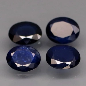Oval 5x4 mm.Top Cornflower Blue Diffusion Sapphire Ceylon,Srilanka 4Pcs/1.30Ct. - Picture 1 of 6