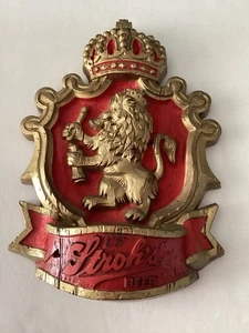 Vintage Stroh's Beer Sign Detroit Michigan Plastic 20x13 - Picture 1 of 2