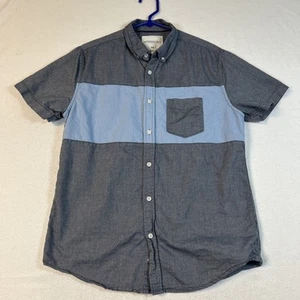 Aeropostale Short Sleeve Button Down Shirt Mens Medium Blue Pocket Casual - Picture 1 of 11