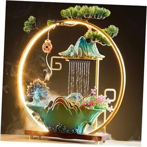 Peacock Tabletop Water Fountains Indoor Waterfall Desktop Fountain for - Picture 1 of 7