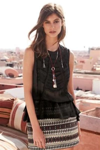 NEXT LADIES TOP SIZE 14 BRAND NEW Top Fringe Detail Top black ....new - Picture 1 of 1