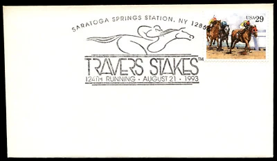 1993 Sporting Horses FDC 124th Running Travers Stakes USPS Stamp - Image 1 of 4