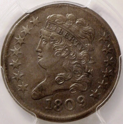 1809/6 CLASSIC HEAD HALF CENT, EXCEPTIONAL CONDITION, PCGS GRADED AU50 Cover