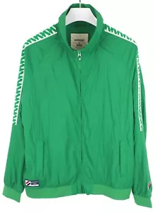 SUPERDRY Jacket Men's LARGE Full Zip High Collar Lined Green Lightweight - Picture 1 of 8