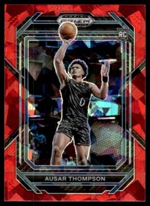 2023-24 Panini Prizm Draft Picks Red Ice Ausar Thompson Rookie #17