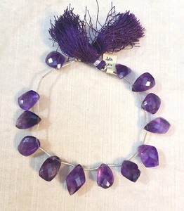 Natural Amethyst Fancy Gemstone 12x12mm to 13x21mm Faceted Rose-Cut Beads - Picture 1 of 8