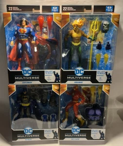 Mcfarlane Justice League Task Force Build-A Fig SET (4) SUPERMAN BATMAN Darkseid - Foto 1 di 8