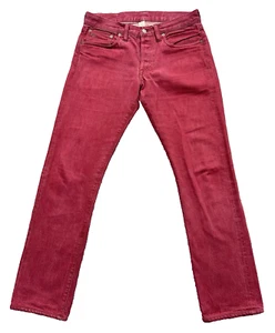 Jeans RRL Barn Rosso Giappone Tessuto Selvedge Denim Slim Fit Doppio RL 31x30 USA - Foto 1 di 22