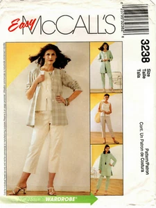 McCalls 3238 Shirt-Jacket Top Pants Misses Sewing Pattern Uncut Size 10 12 14 - Picture 1 of 2