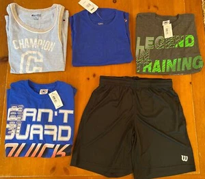 Lot of 5 Youth Unisex Clothing, Olympia Sport Shirts/Wilson Black Shorts, Size M - Picture 1 of 8