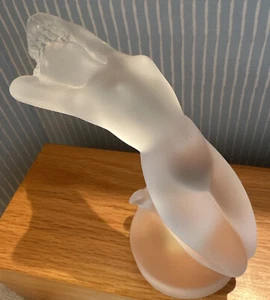 Cappuccio donna nuda cristallo Lalique France "Chrysis" orn. Figurina - Foto 1 di 8