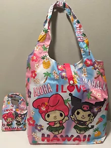 Hawaii Kuromi Melody LOVE Hello Kitty Reusable Packable ECO Shopper Tote Bag - Picture 1 of 6