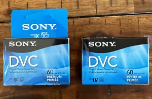 Sony DVC Digital Video Casetes Mini DV Premium Color 60 minutos Paquete de 2 - Imagen 1 de 3