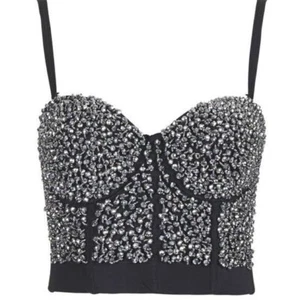 Wyldr Beaded Embellished Bustier Corset Crop Top Size XS Topshop - Picture 1 of 1