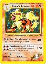 Blaine's Arcanine - 1/132 - Pokemon Gym Challenge Unlimited Holo Rare Card MP